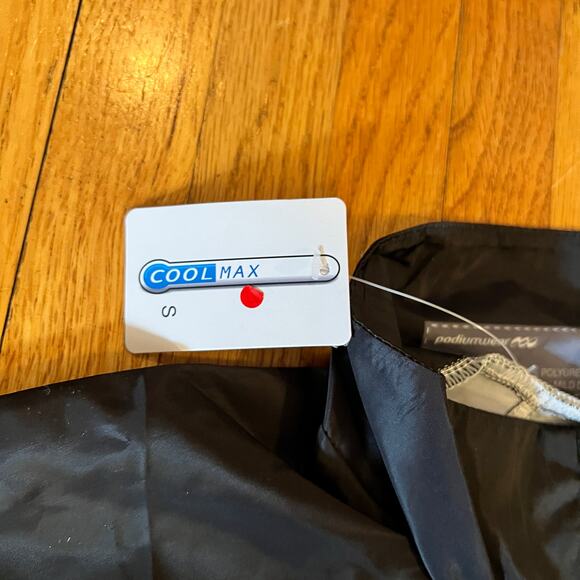 Podium Wear Jacket Mens Small Cycling Full Zip Windbreaker Pocket Jersey Black - Picture 3 of 8